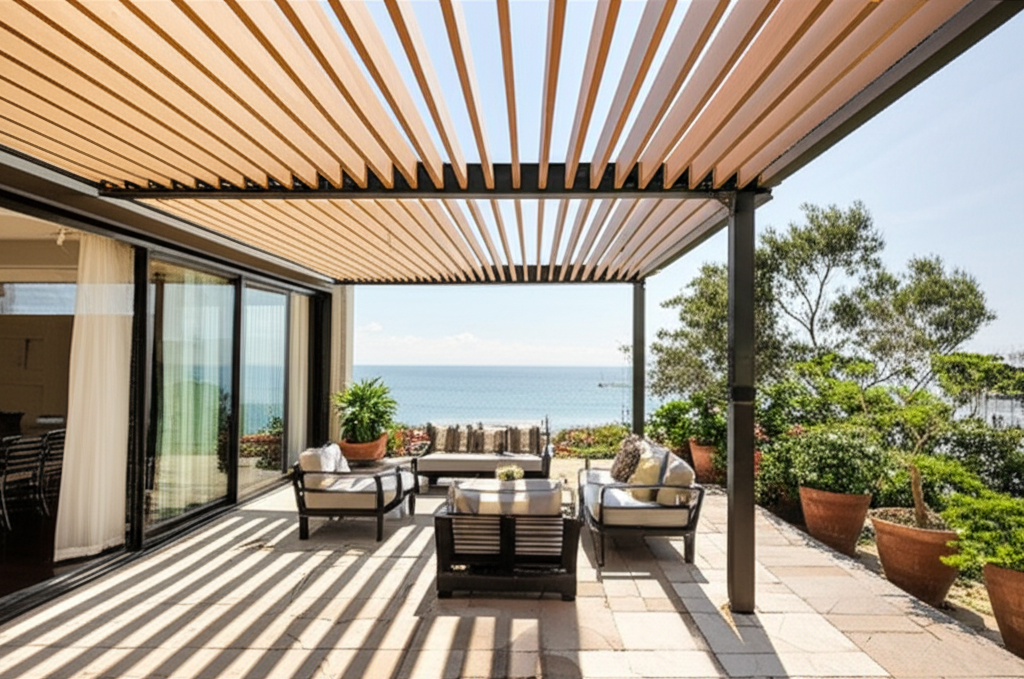Solid aluminum patio cover with ceiling fan in Temecula